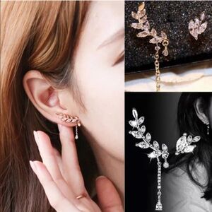 Silver plated earrings cuff